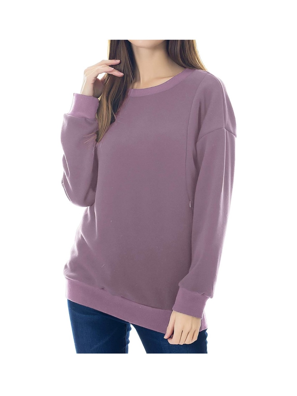 Lot of 2 large Smallshow nursing/breastfeeding sweatshirts in purple and blue - Picture 7 of 8
